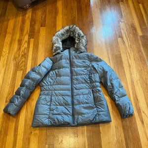 The North Face Gray Ski & Snow Jacket with Fur Hood